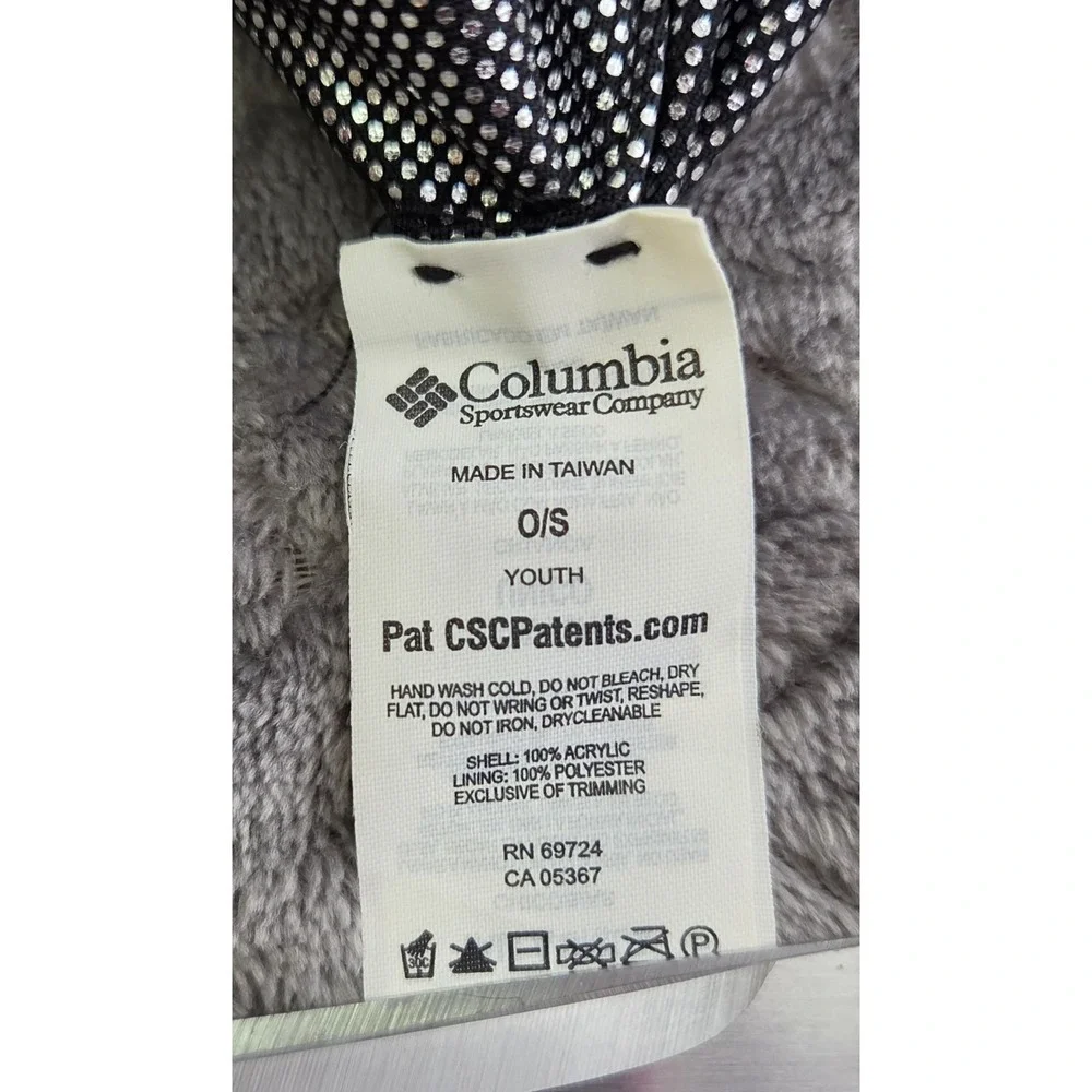 Columbia Omni Heat Youth Girls Tassle Cap Hat Knit Ear Flap Beanie Outdoor Ski